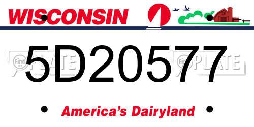 5D20577 Wisconsin License Plate