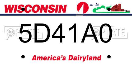5D41A0 Wisconsin License Plate