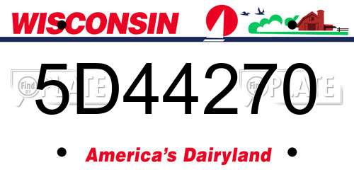 5D44270 Wisconsin License Plate