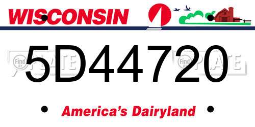 5D44720 Wisconsin License Plate