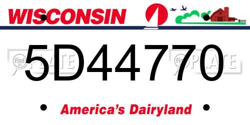 5D44770 Wisconsin License Plate