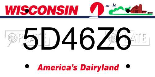 5D46Z6 Wisconsin License Plate