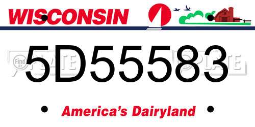 5D55583 Wisconsin License Plate