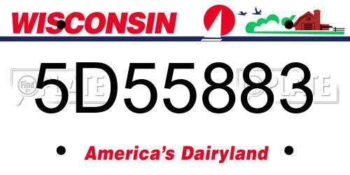 5D55883 Wisconsin License Plate