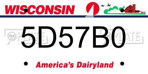 5D57B0 Wisconsin License Plate