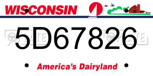 5D67826 Wisconsin License Plate