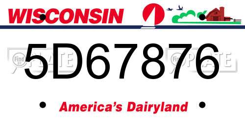 5D67876 Wisconsin License Plate