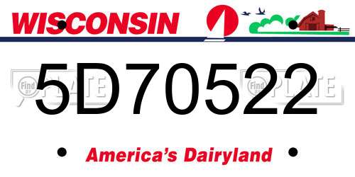 5D70522 Wisconsin License Plate