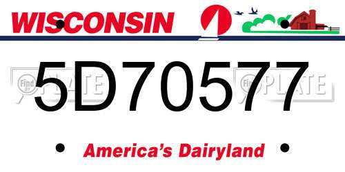 5D70577 Wisconsin License Plate