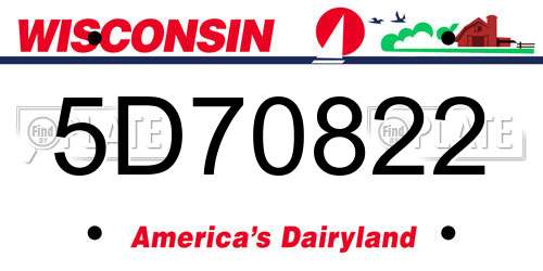 5D70822 Wisconsin License Plate