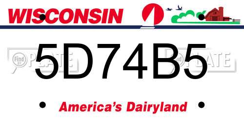 5D74B5 Wisconsin License Plate