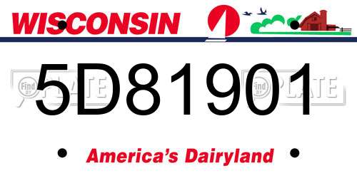 5D81901 Wisconsin License Plate