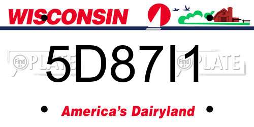 5D87I1 Wisconsin License Plate
