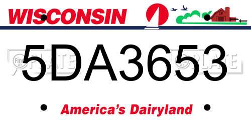 5DA3653 Wisconsin License Plate