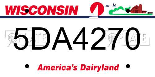 5DA4270 Wisconsin License Plate