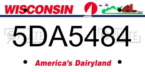 5DA5484 Wisconsin License Plate