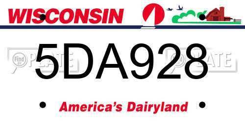 5DA928 Wisconsin License Plate