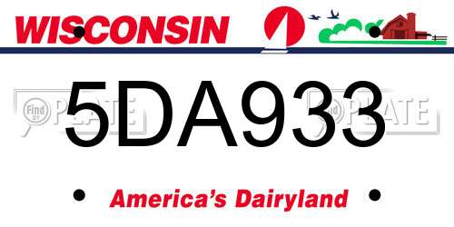 5DA933 Wisconsin License Plate