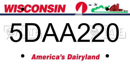 5DAA220 Wisconsin License Plate