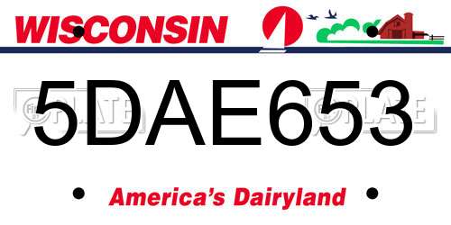 5DAE653 Wisconsin License Plate