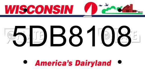 5DB8108 Wisconsin License Plate