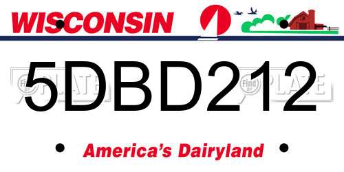 5DBD212 Wisconsin License Plate