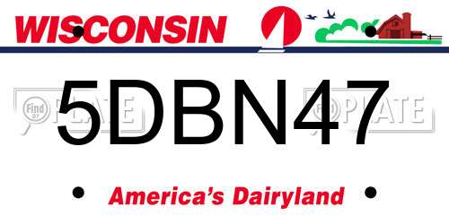 5DBN47 Wisconsin License Plate