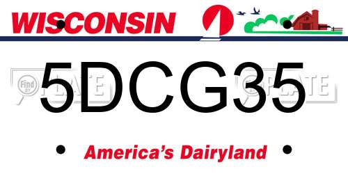 5DCG35 Wisconsin License Plate