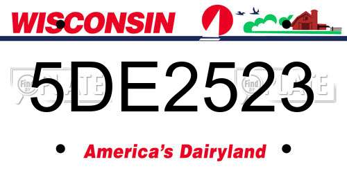 5DE2523 Wisconsin License Plate