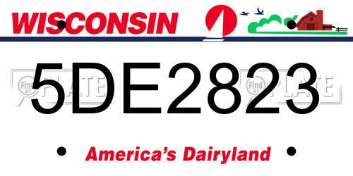 5DE2823 Wisconsin License Plate