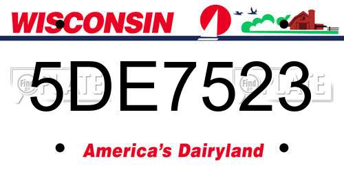 5DE7523 Wisconsin License Plate
