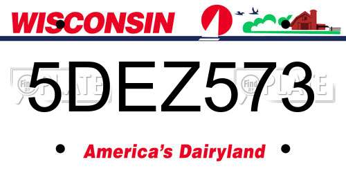 5DEZ573 Wisconsin License Plate
