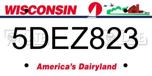5DEZ823 Wisconsin License Plate
