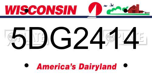 5DG2414 Wisconsin License Plate