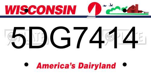 5DG7414 Wisconsin License Plate