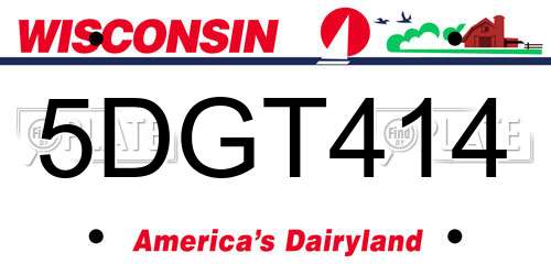 5DGT414 Wisconsin License Plate