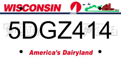5DGZ414 Wisconsin License Plate