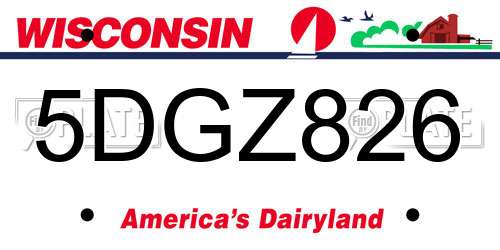 5DGZ826 Wisconsin License Plate