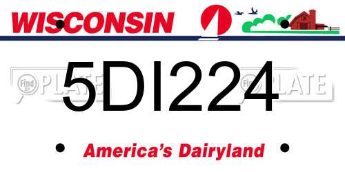 5DI224 Wisconsin License Plate