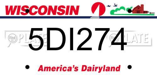 5DI274 Wisconsin License Plate