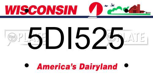 5DI525 Wisconsin License Plate