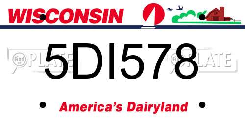 5DI578 Wisconsin License Plate