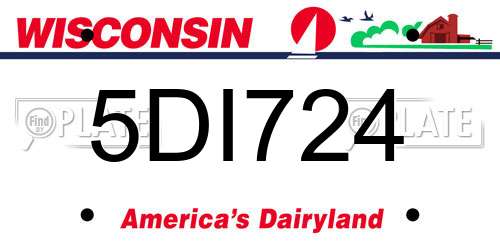 5DI724 Wisconsin License Plate