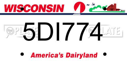 5DI774 Wisconsin License Plate