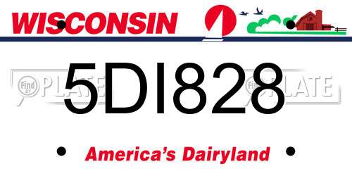 5DI828 Wisconsin License Plate