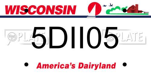 5DII05 Wisconsin License Plate