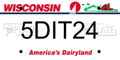 5DIT24 Wisconsin License Plate