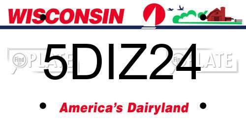 5DIZ24 Wisconsin License Plate