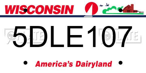 5DLE107 Wisconsin License Plate