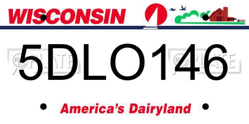 5DLO146 Wisconsin License Plate